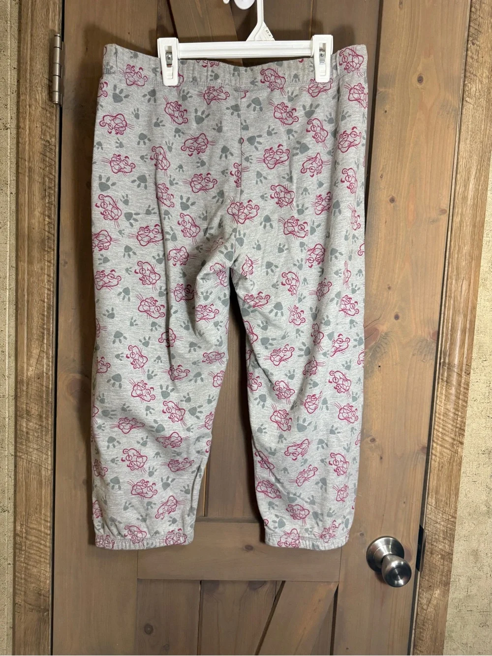 Girls' Gray Pajama Pants with Pink Floral Print